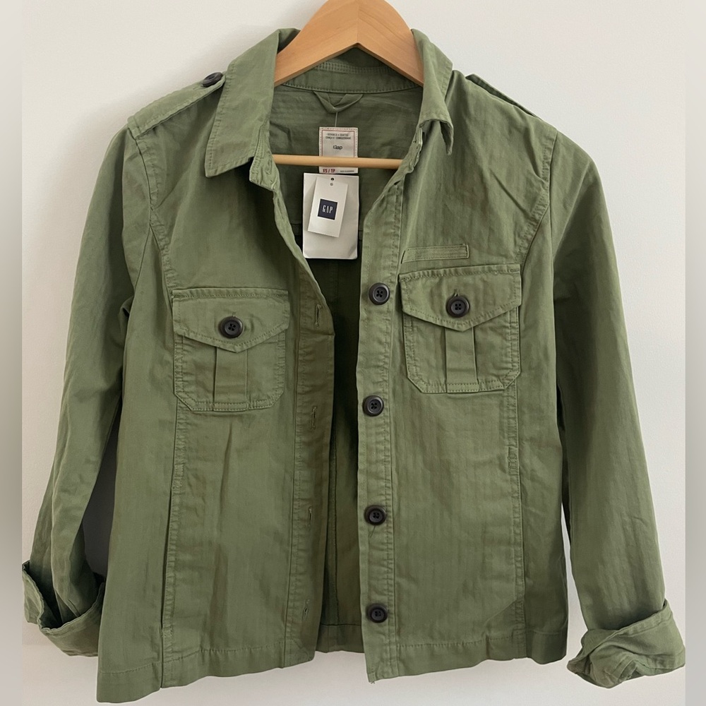 GAP Olive Green Button-Up Jacket
